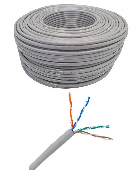 Kabel sieciowy internetowy LAN skrętka kat. 5e UTP 50m CCA Netrack RJ45