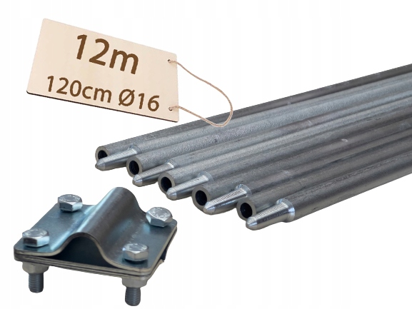 Uziom Skládací Špendlík Odgrom Pozink Pv 10x1,2 m 12 m