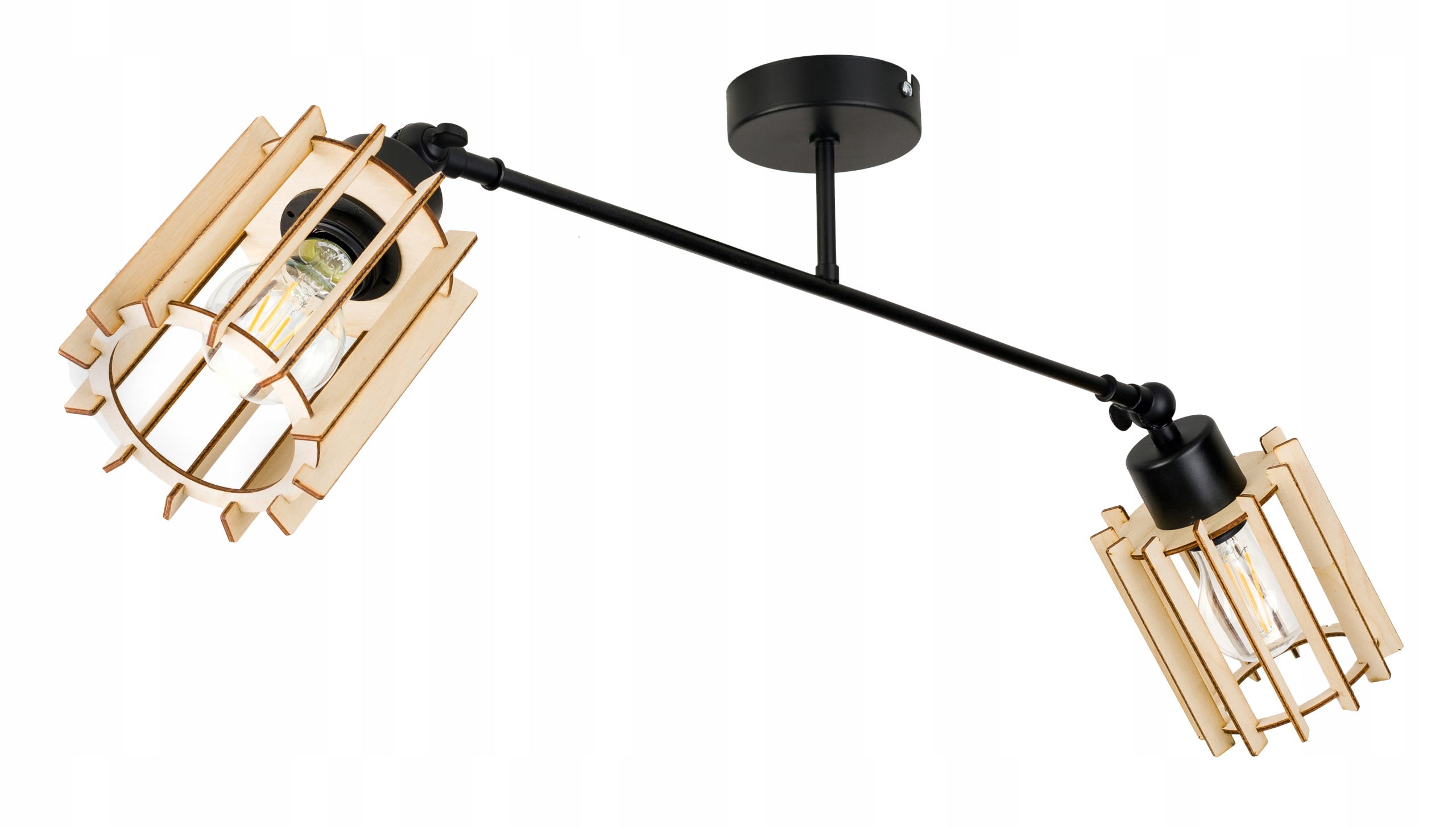 stropní svítidlo s nastavitelným lustrem Loft E27 Dřevo