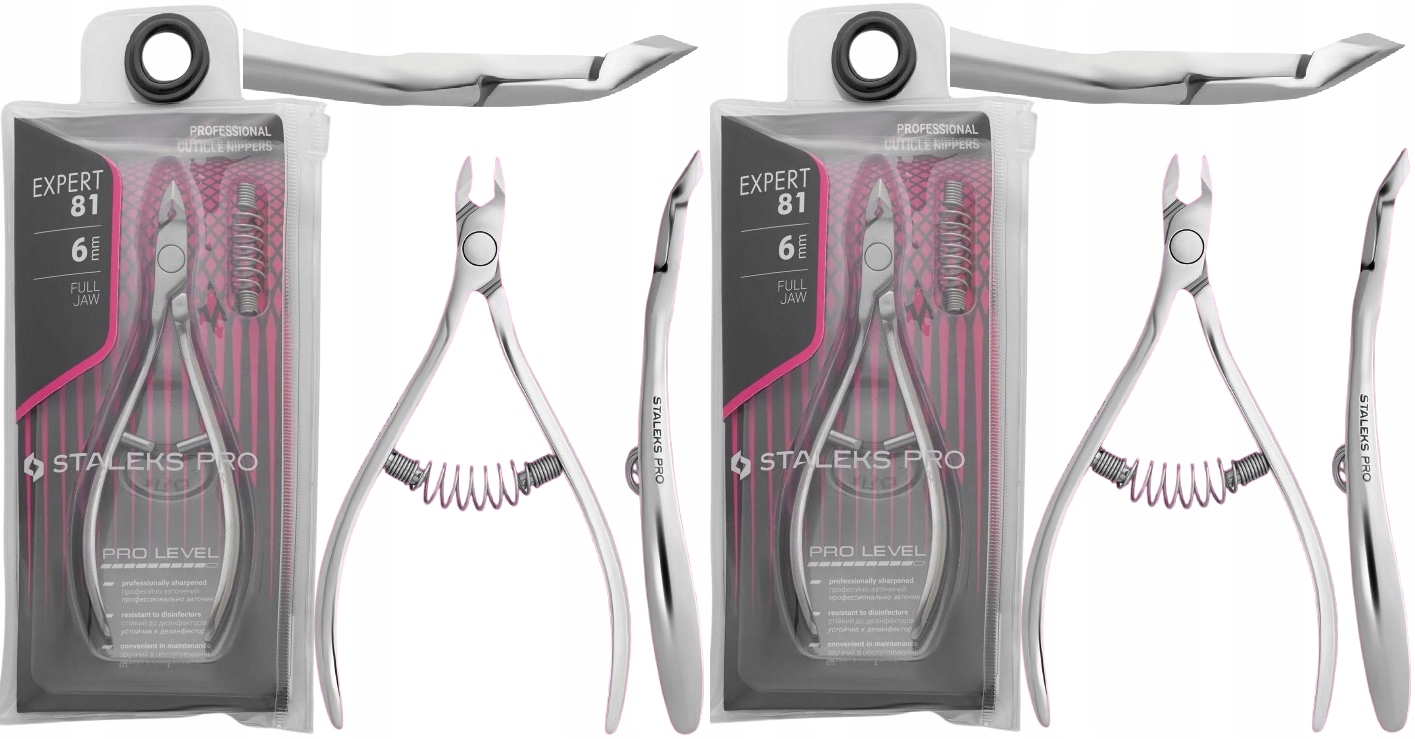 2 kusy Profesionální kleště na kůži 81 6 mm Staleks Unikátní zakřivené kleště