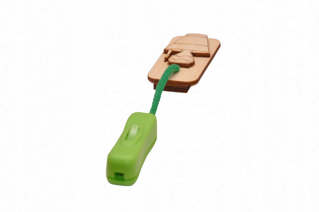 ELEMENT DO TABLICY MANIPULACYJNEJ - DEKORACYJNY ZIELONY PRZYCISK