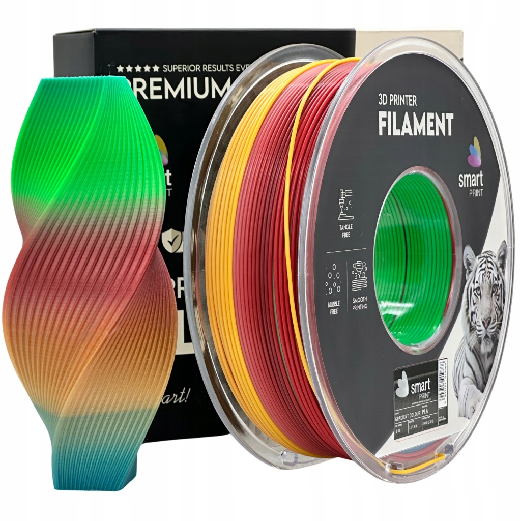 10 x Filament Pla Gradient Colour 1,75mm 1kg tęczowy wielokolor Smart Print