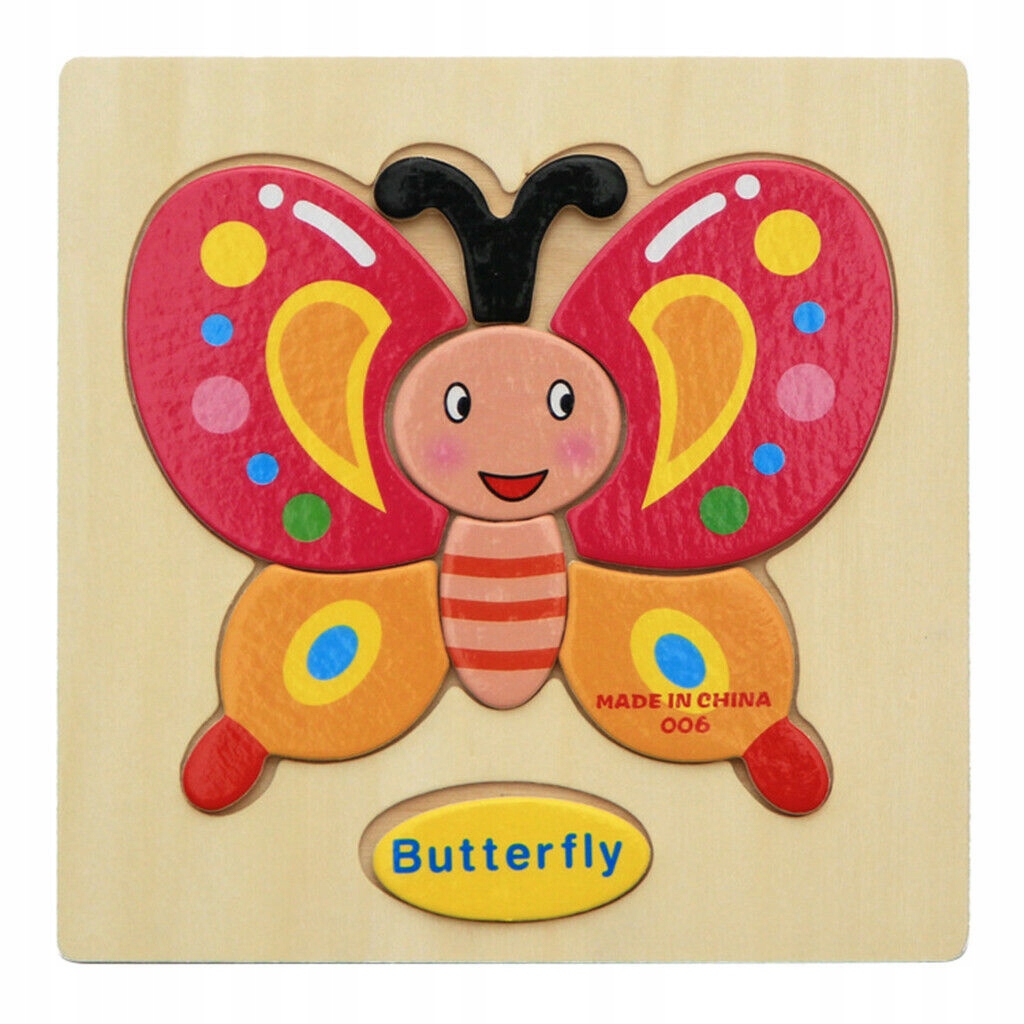 

Puzzle Drewniane Układanka Edukacyjna Motyl