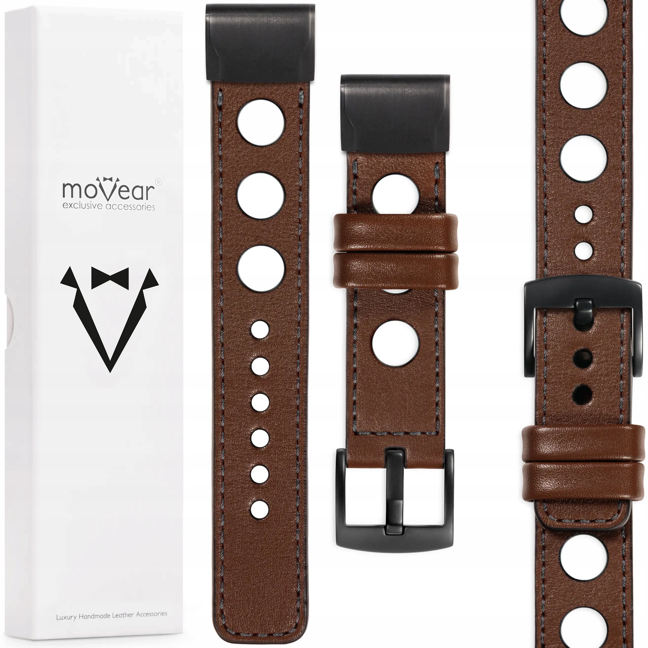 Prémiový kožený řemínek pro QuickFit 22 mm Fenix 8 7 6 5 Epix, ruční výroba, Polský