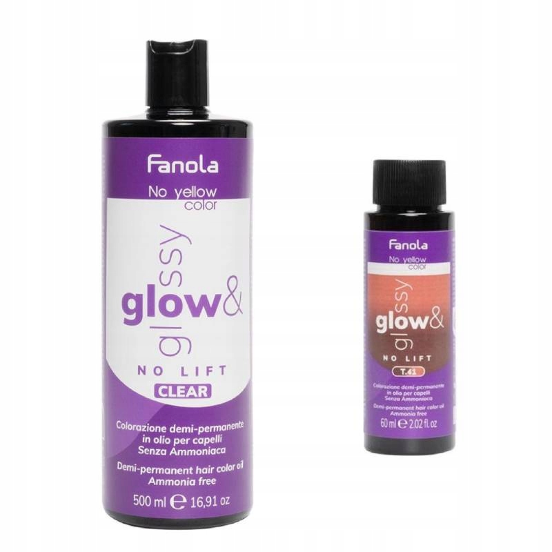 Fanola Glow & Glossy T.41 toner na vlasy bez amoniaku 60 Ml Clear 500 ml