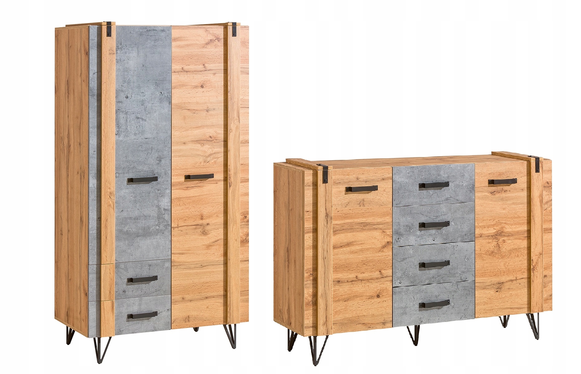 

Zestaw komplet mebli do salonu loft szafa komoda