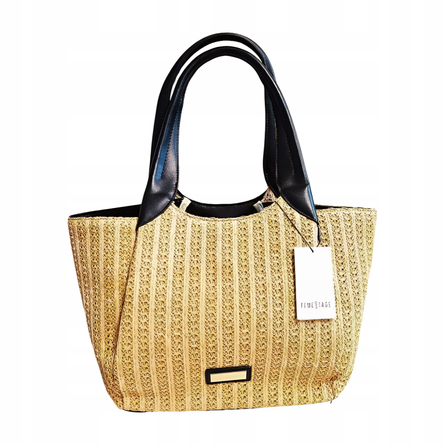 Eva Minge taška shopper košík béžová s černou