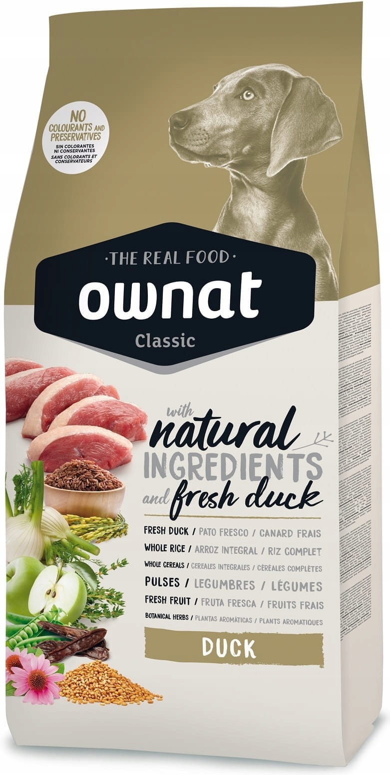 Sucha karma dla psa Ownat Duck Classic 12kg Bogata w Kaczkę