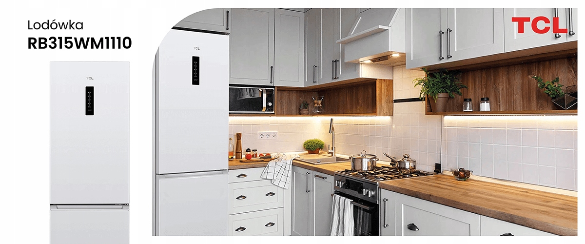 Lodówka TCL RB 315WM1110 319l NoFrost 60cm LED Model RB315WM1110