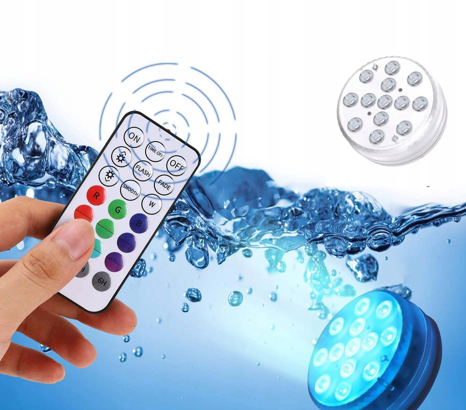 LAMPKA OŚWIETLENIE DO BASNEU JACUZZI SPA BASENOWE WODNE LED NA PILOT 2 szt EAN (GTIN) 6933959786883