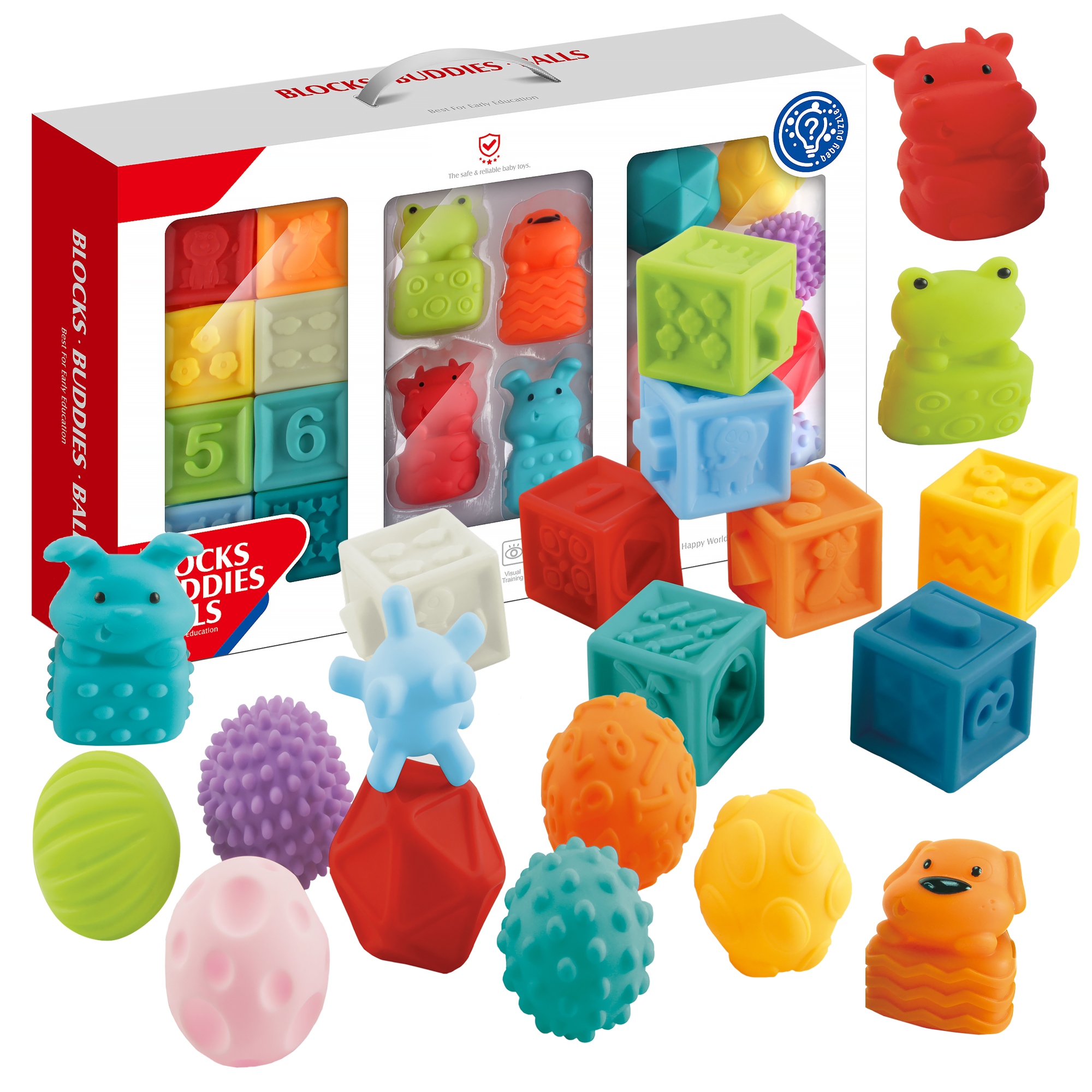 

Miękkie gumowe Klocki Sensoryczne Zestaw 20 szt.