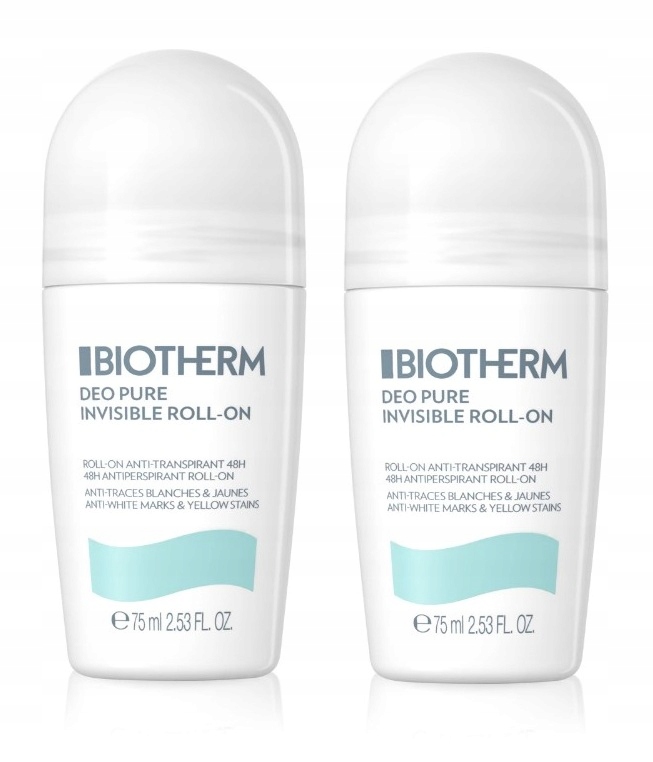 Biotherm Deo Pure Invisible antiperspirant Roll-On 75 Ml x 2 ks