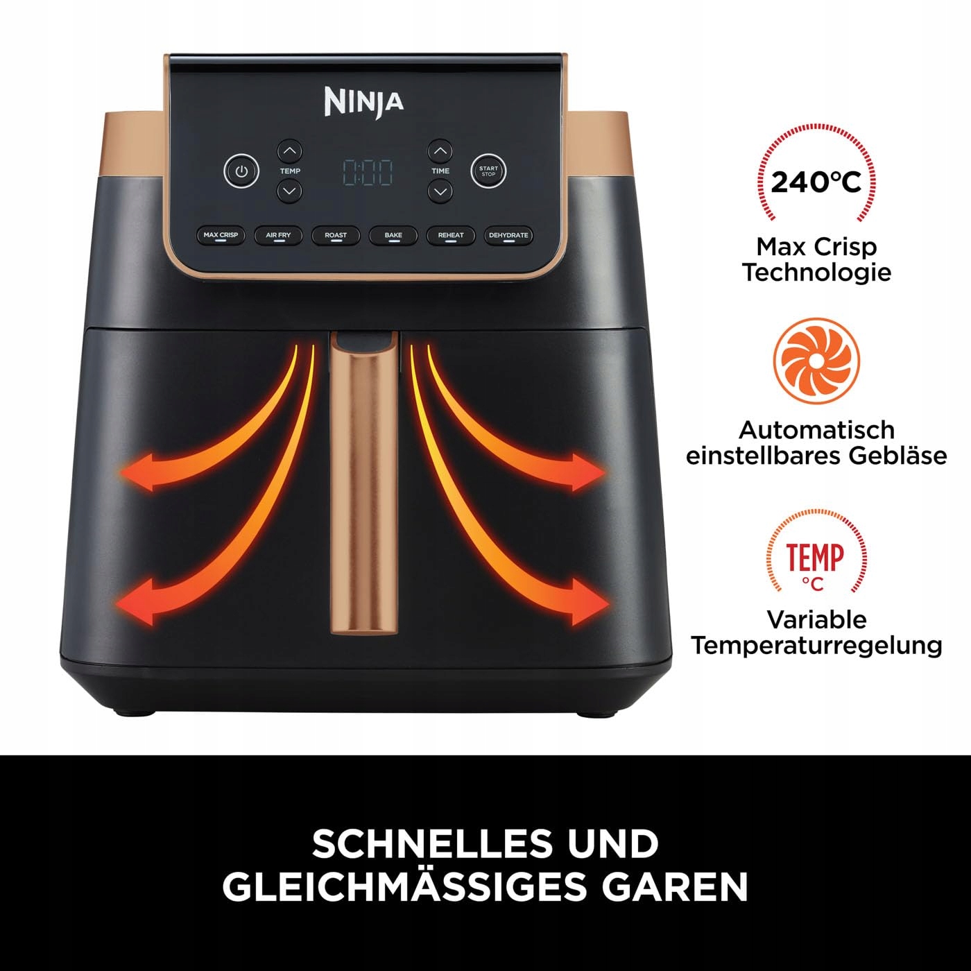 NINJA Frytkownica Beztłuszczowa 6,2L Czarna z Akcesoriami — miniatura 6