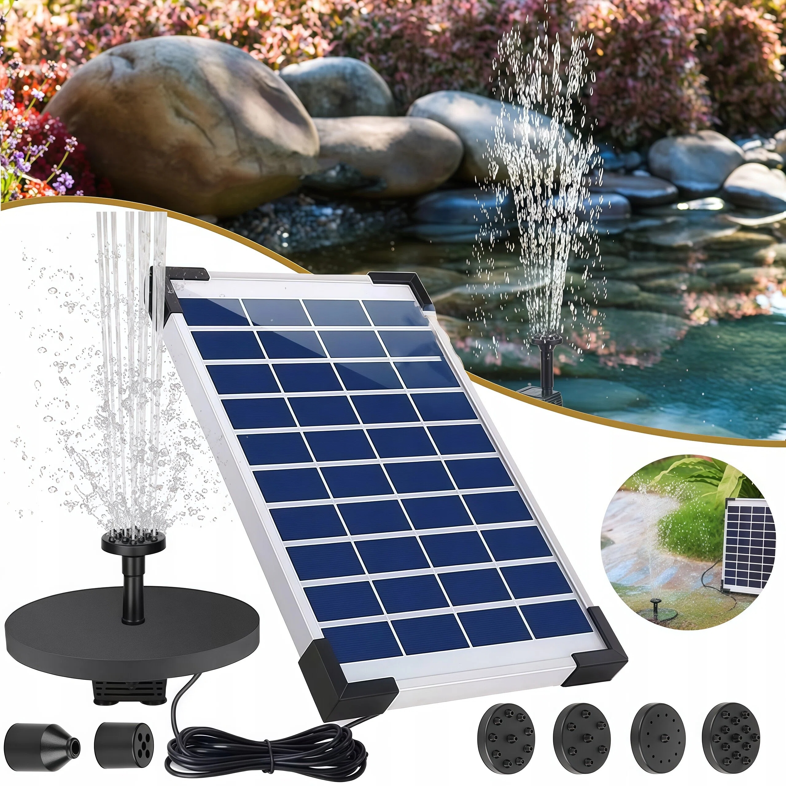 Solární Vodní Čerpadlo Pro Zahradní Fontánu Jezírka