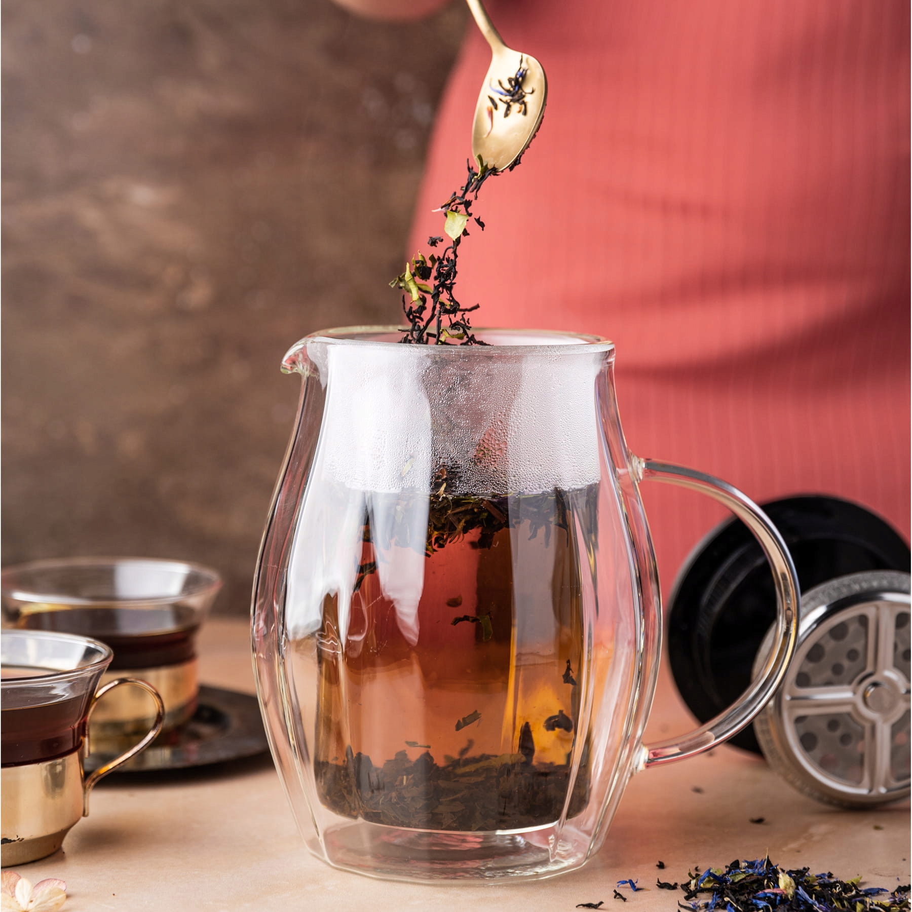 Zaparzacz szklany do kawy herbaty 600ml dzbanek French Press KLAUSBERG 7683 Materiał szkło