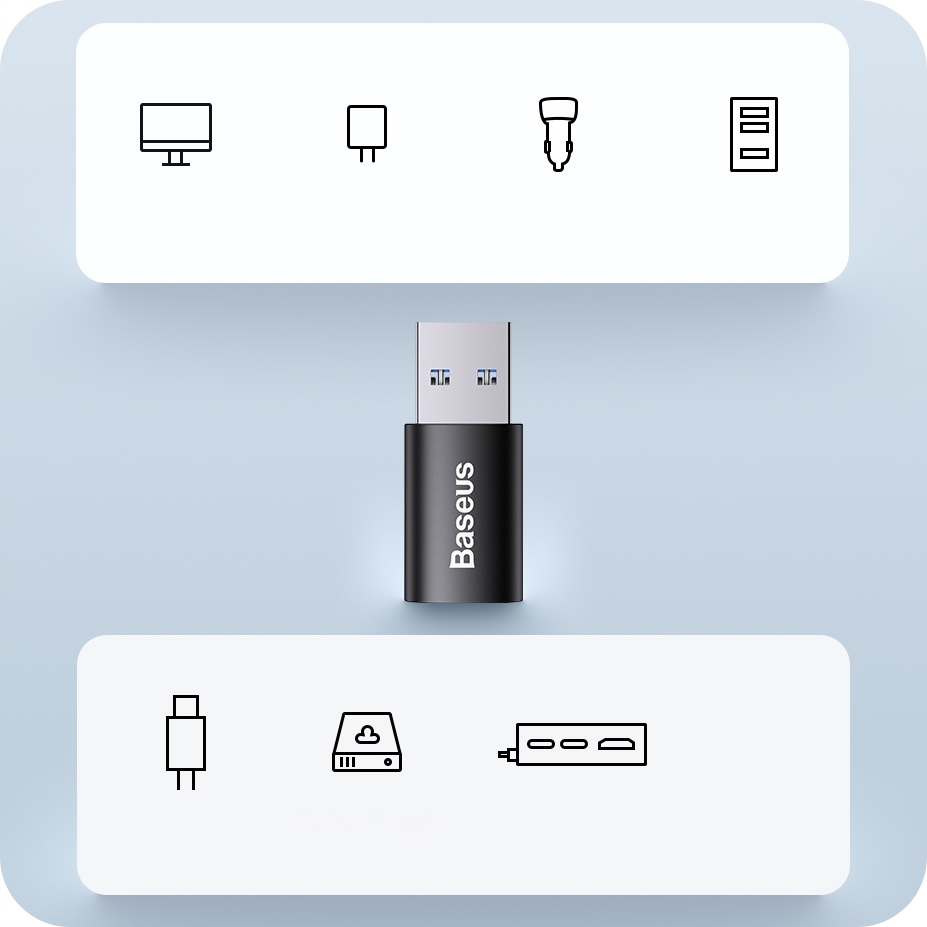 BASEUS ADAPTER PRZEJŚCIÓWKA OTG USB 3.1 USB-C do USB-A TRANSMISJA 10Gb/s Marka Baseus