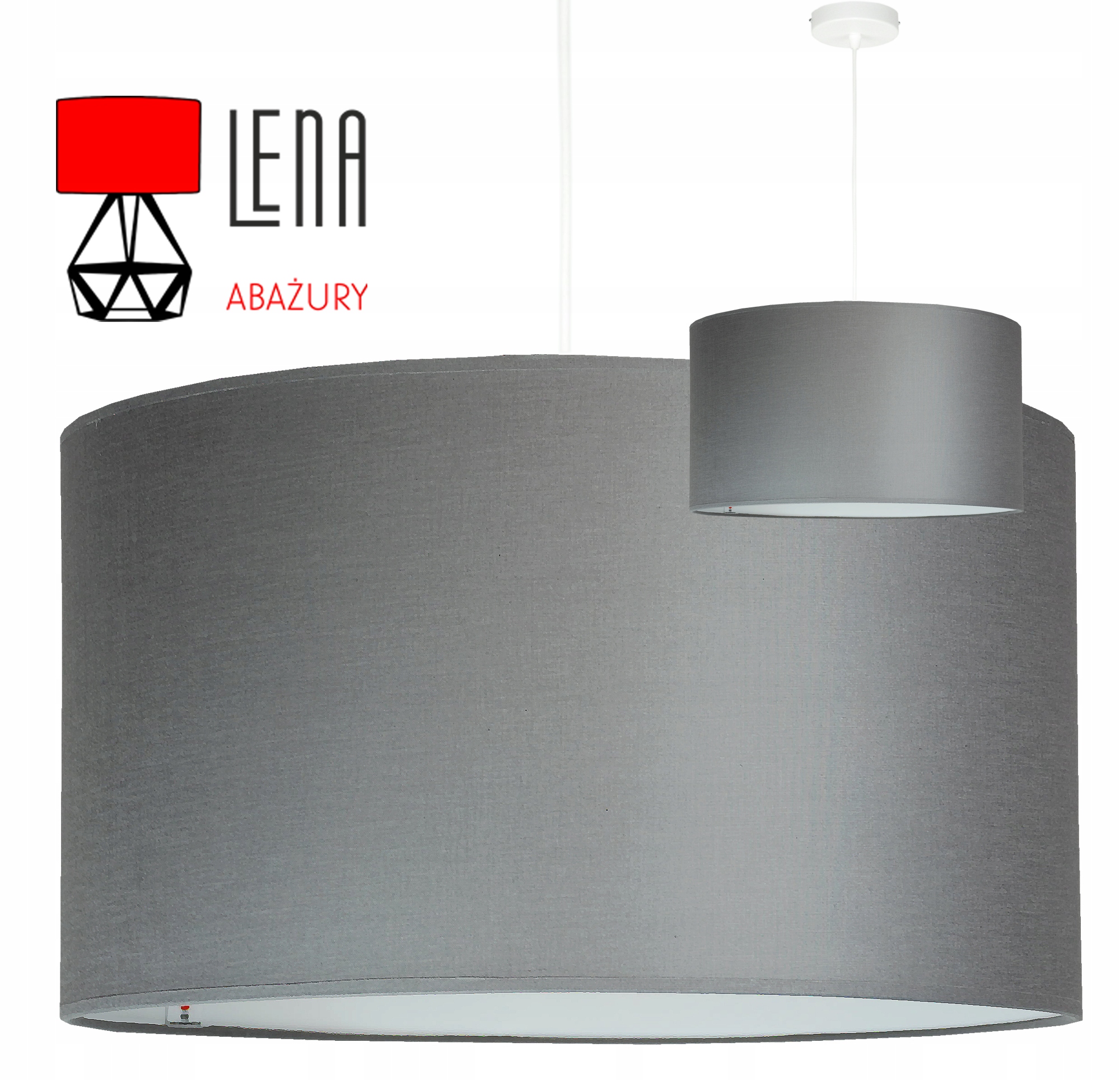 Moderní závěsná stropní lampa šedá, módní stínidlo 35 cm, lustr, Led