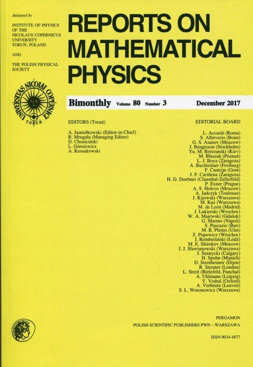 REPORTS ON MATHEMATICAL PHYSICS 80/3 2017 PERGAMON