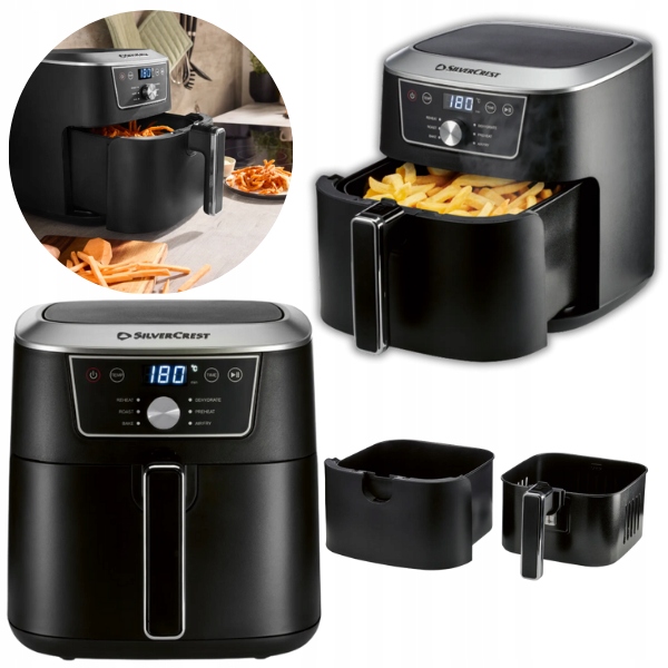 Frytkownica beztłuszczowa Air Fryer duża 6,7 l mocna 2150 W