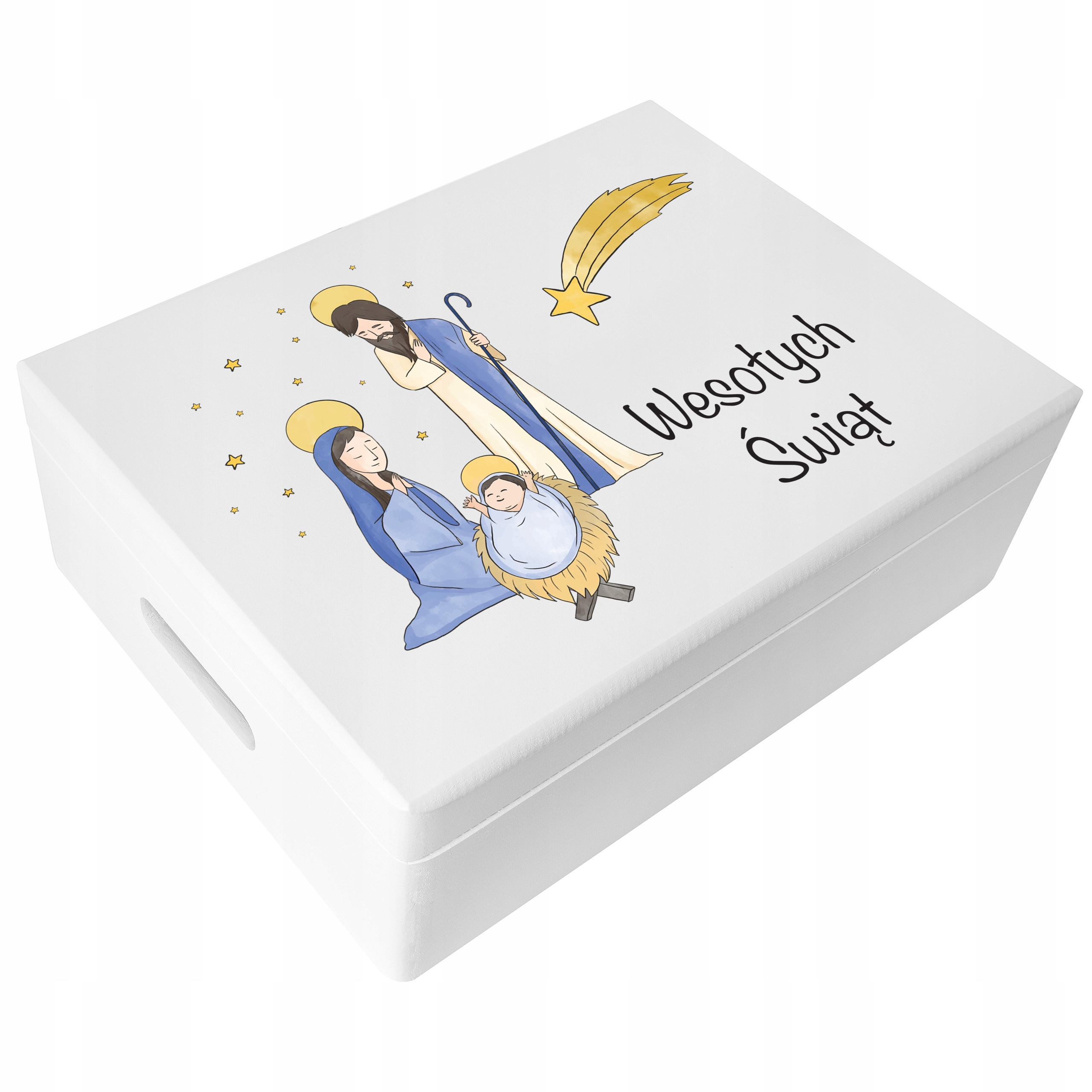 Krabička s přáním dárek Vánoční tisk Uv 40x30x14 cm