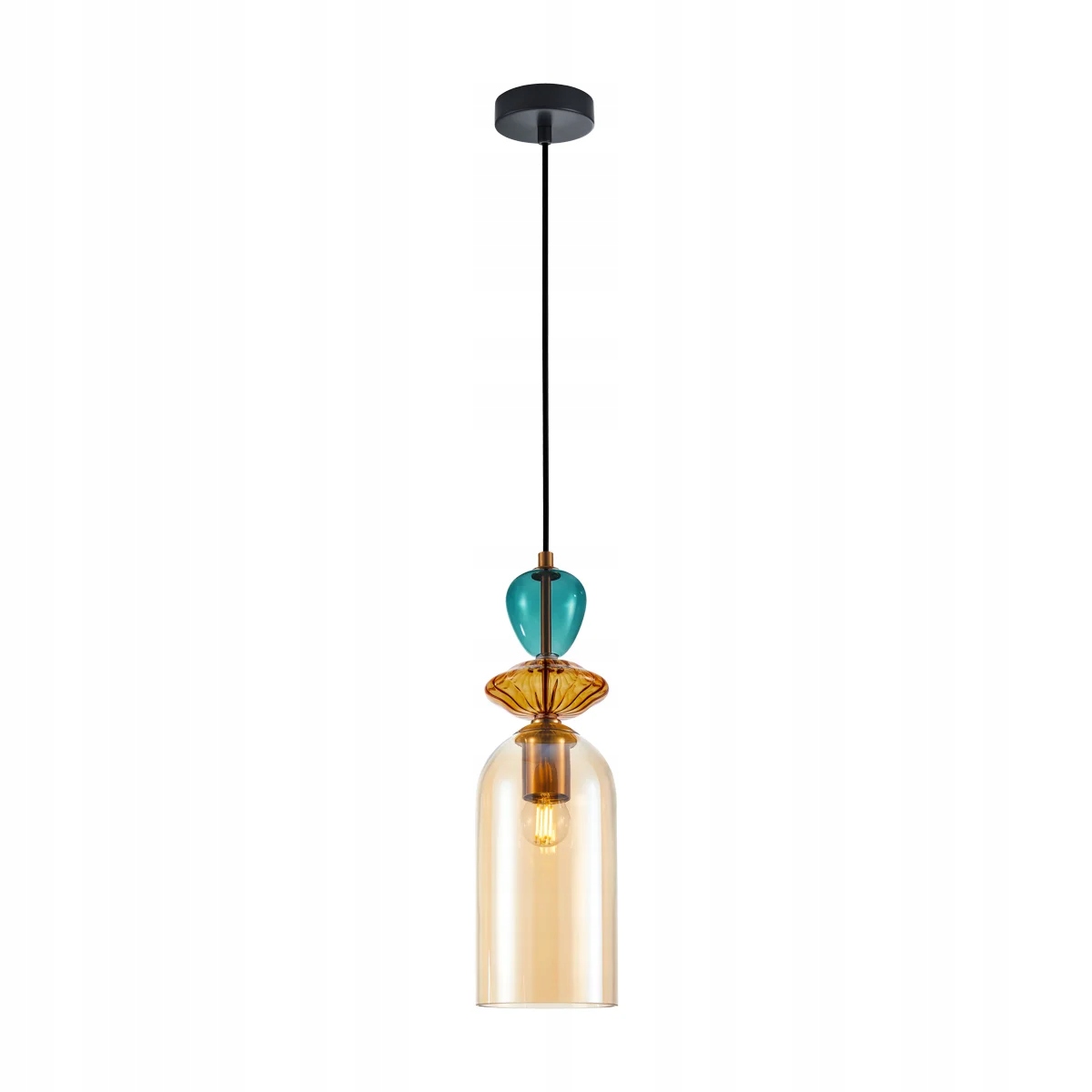 Moderní dekorativní závěsná lampa s vícebarevným skleněným stínítkem 12 cm Italux