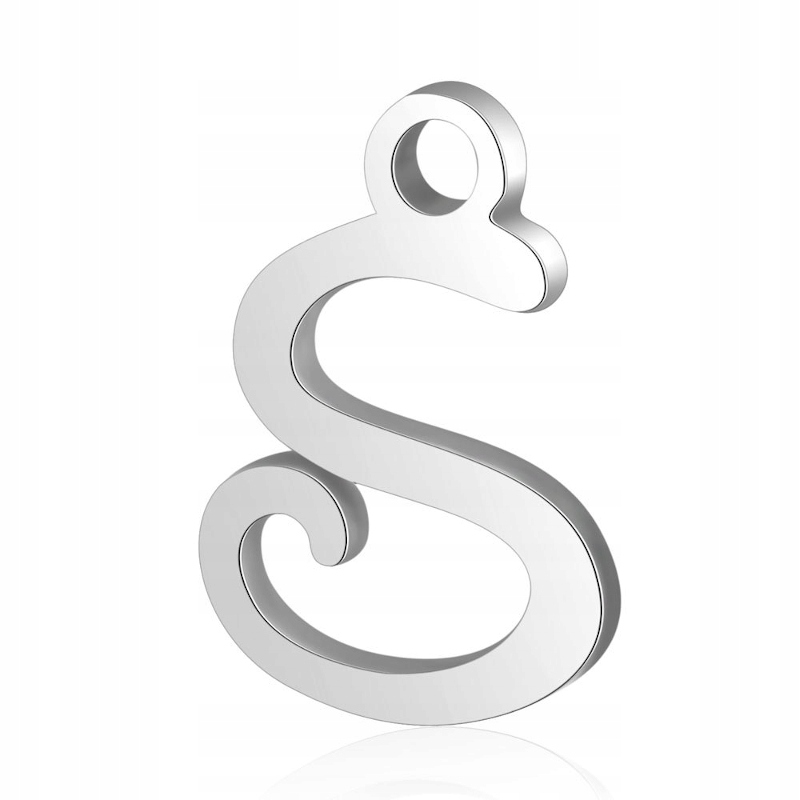 Zawieszka Stal Nierdzewna Literka S Srebrna10x12mm