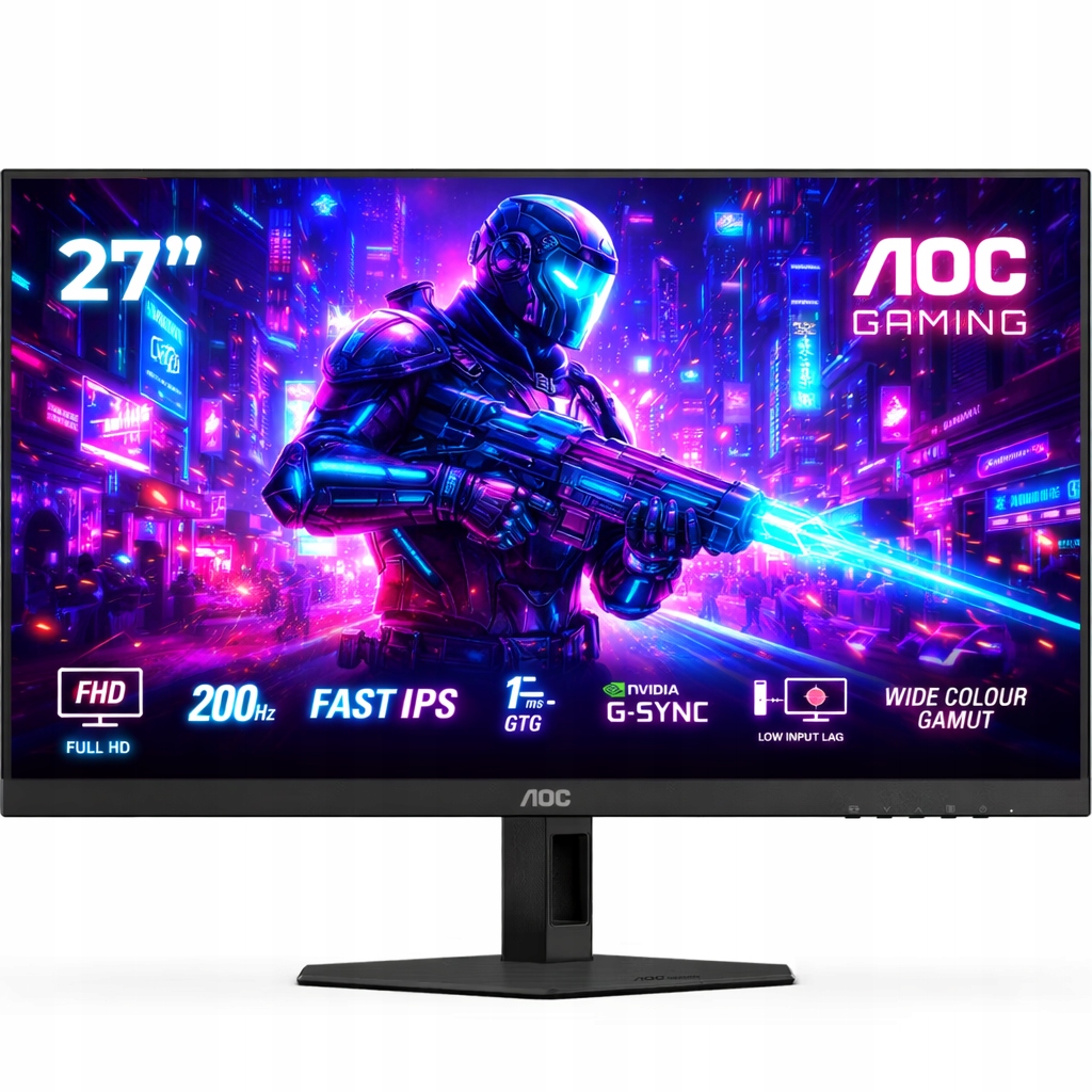 Herní monitor 27 palců Aoc Full Hd Fast Ips 200HZ 0.5MS Hdmi Dp HDR10+
