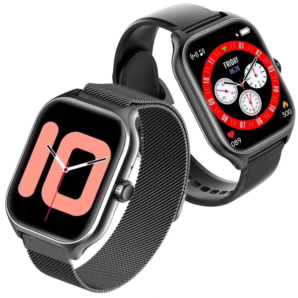 Smartwatch zegarek metal Polskie Menu Rozmowy 2 paski bransoleta PL Model inny