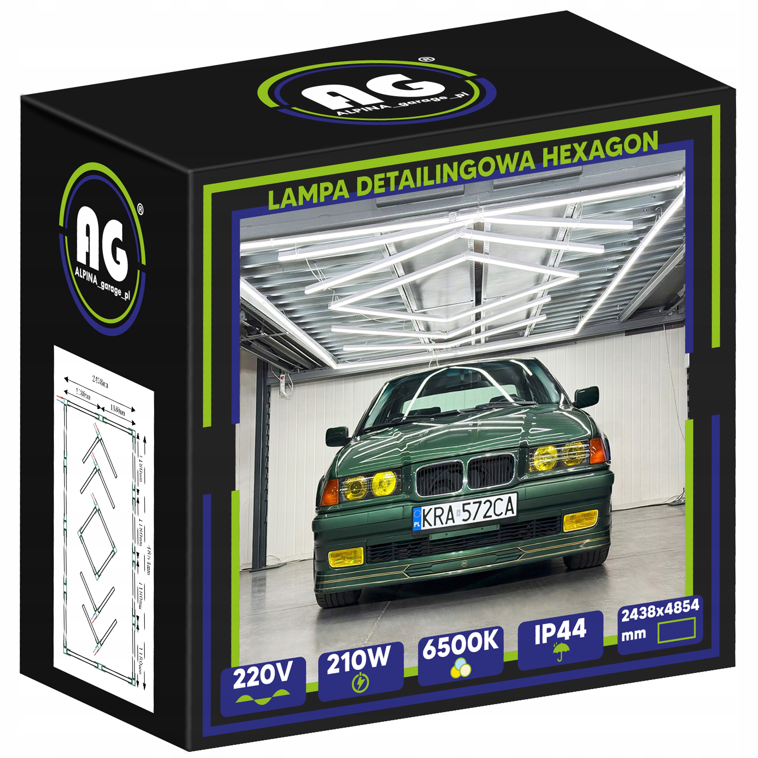 Led lampa Hexagon Stropní 210W Panel Osvětlení do garáže Silné světlo