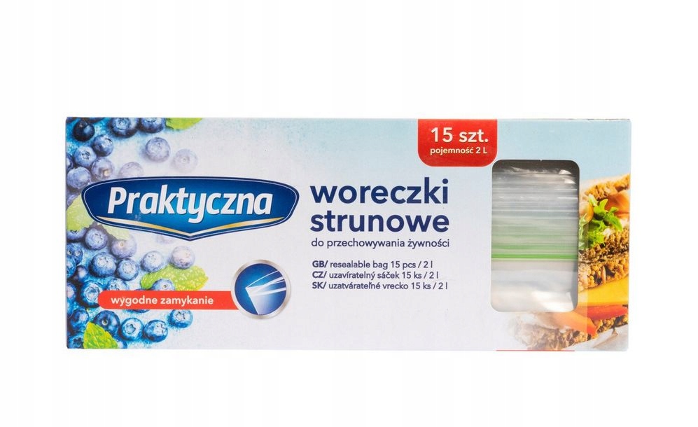 

Woreczki strunowe wielorazowe 2l 15szt Praktyczna