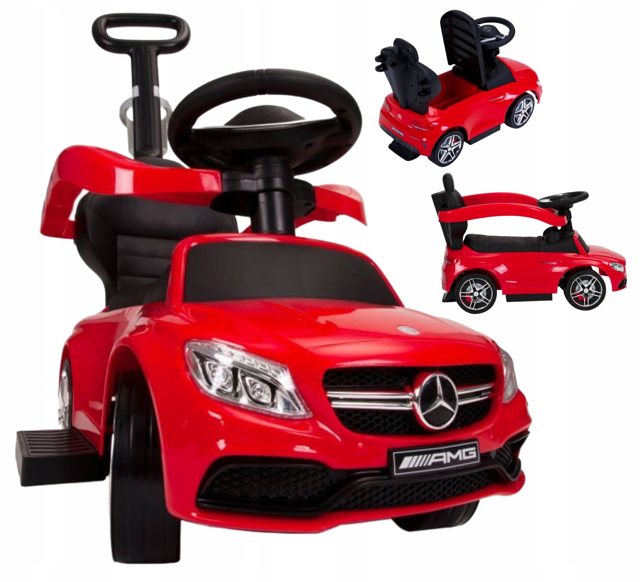 Jeździk Pchacz Chodzik 3w1 Autko Z Klaksonem Duży Samochodzik Mercedes