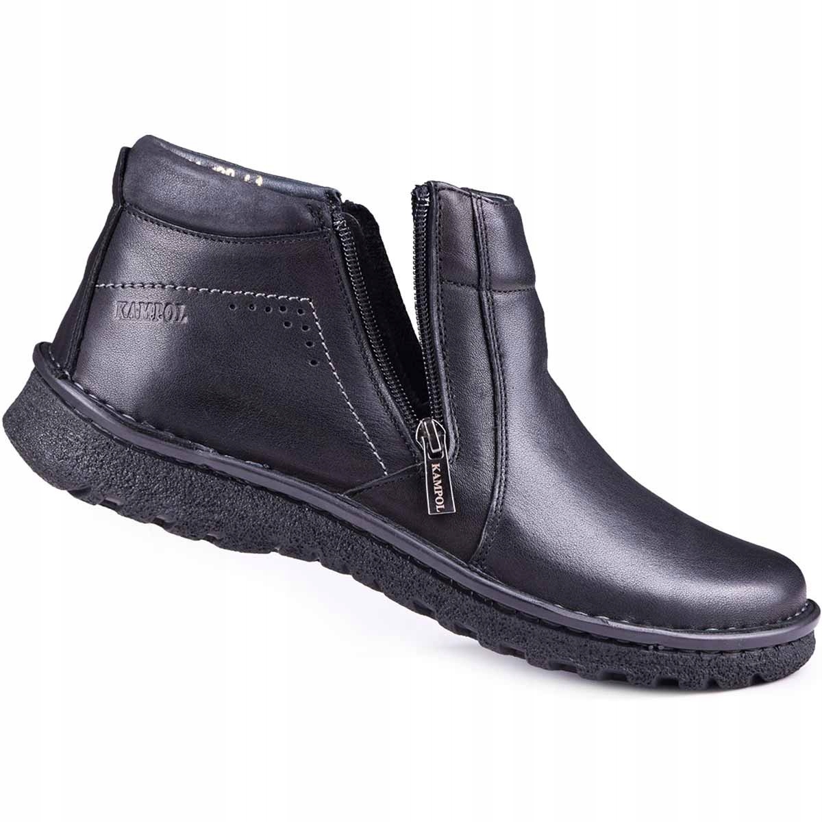 

Buty skórzane męskie zimowe polskie czarne 45