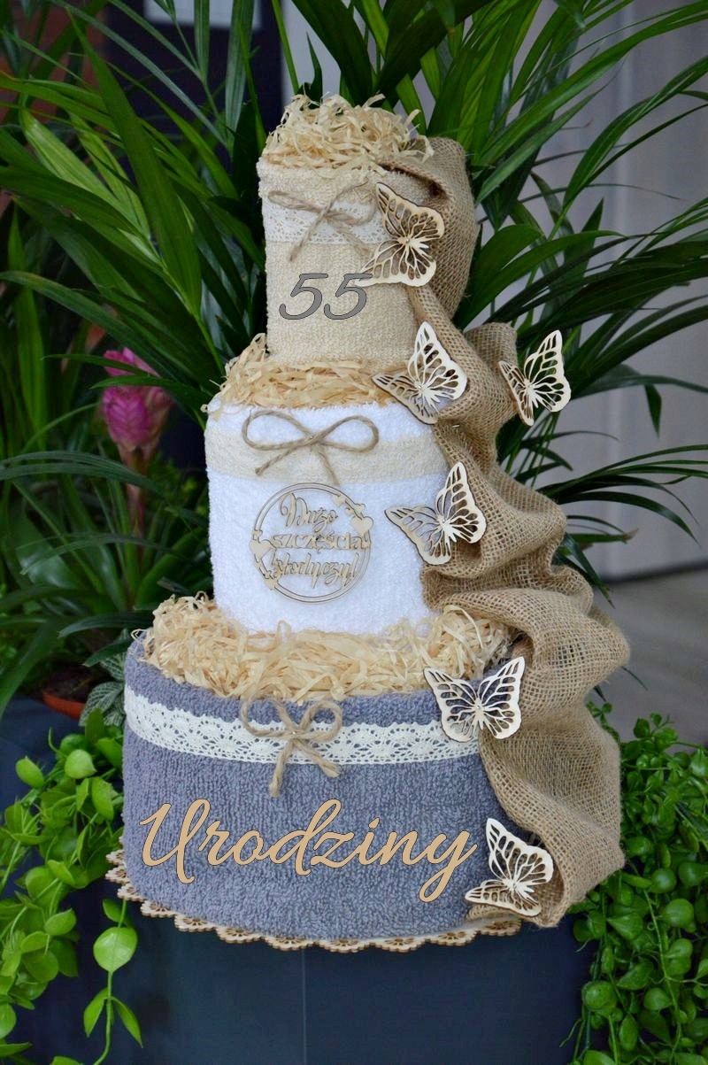 TORT Z RĘCZNIKÓW haft prezent na ślub rocznicę Kod producenta własny