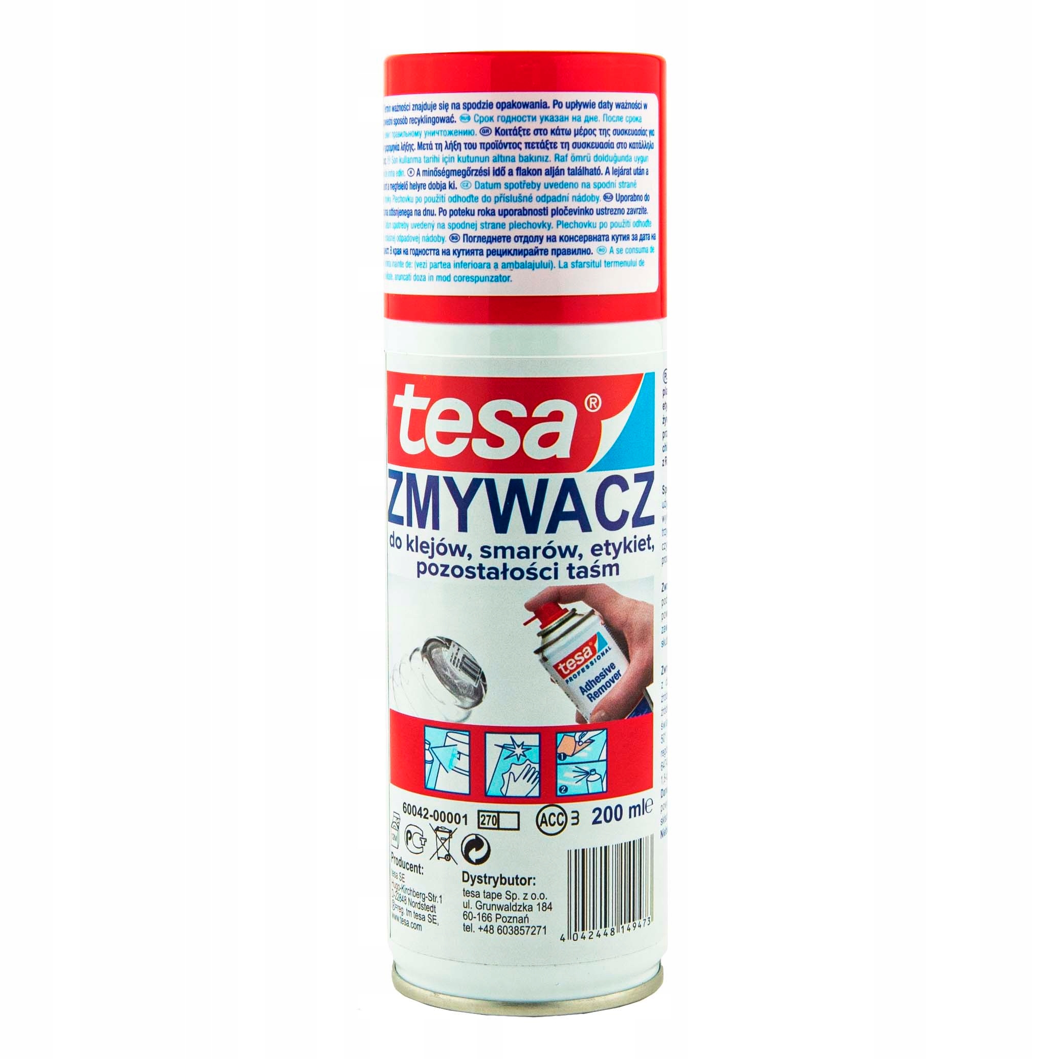 

Zmywacz do klejów smarów etykiet taśm Tesa 200ml