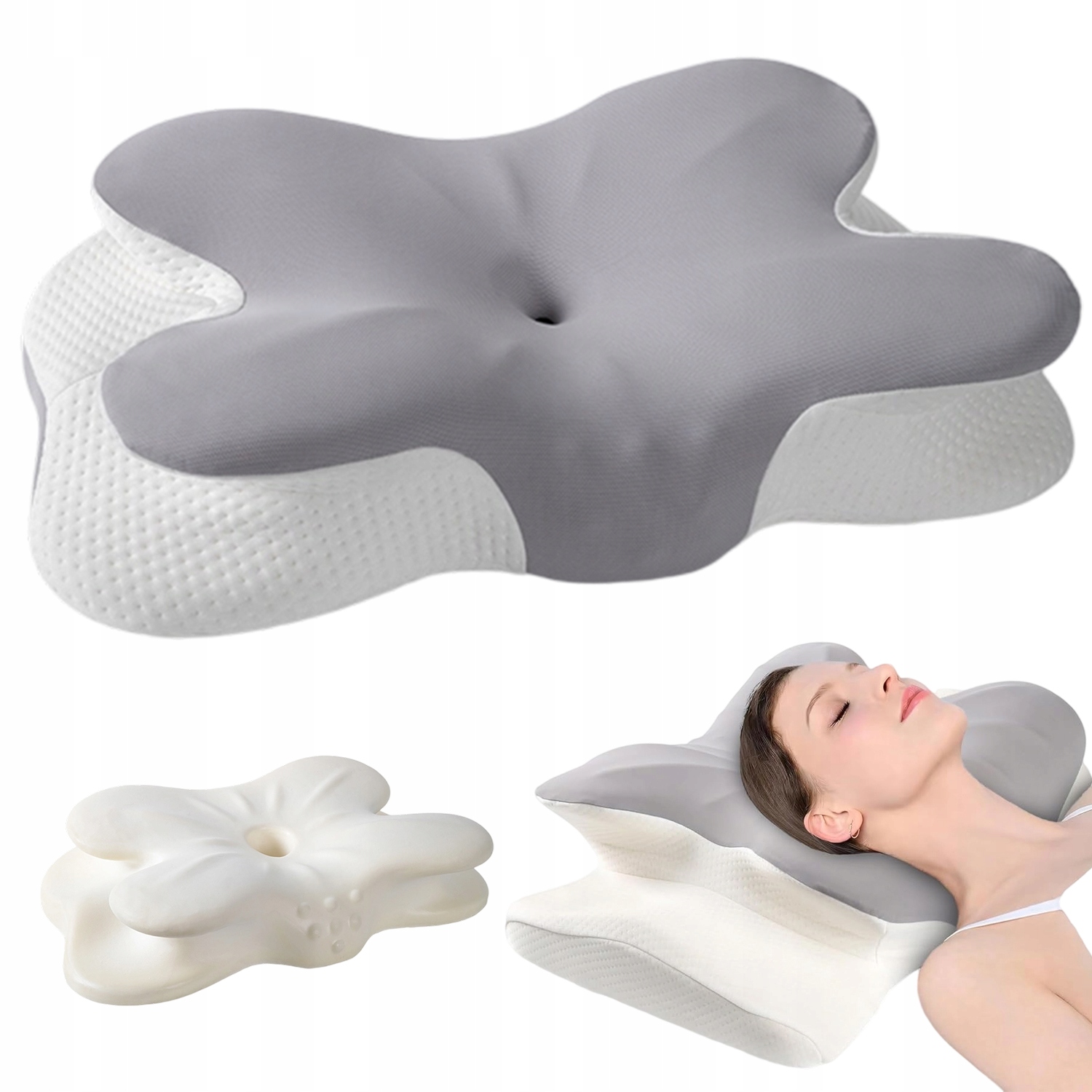 Poduszka Ortopedyczna Ergonomiczna Do Spania Pianka Memory 65x38 Z Poszewką