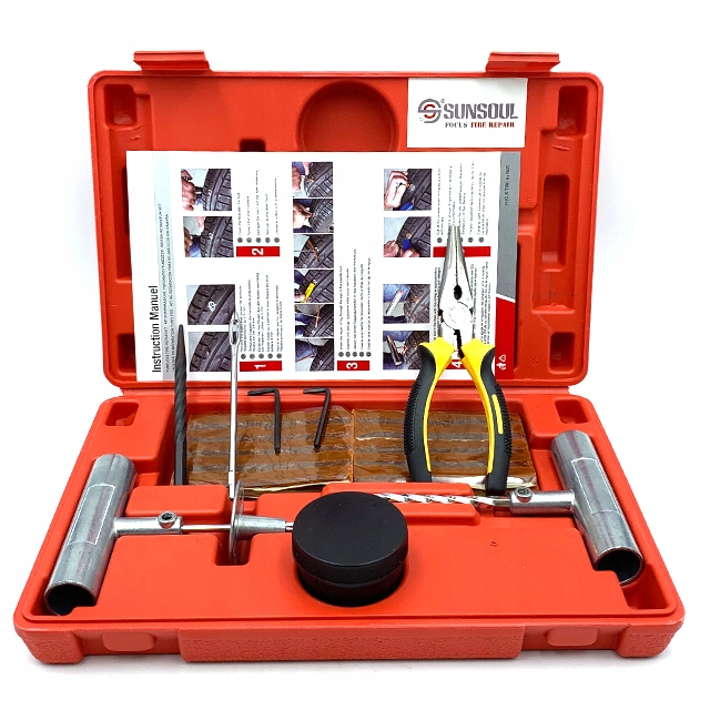 ZESTAW NAPRAWCZY DO OPON SZYBKA NAPRAWA OPONY KOŁA USZCZELNIACZ ZAPASOWE