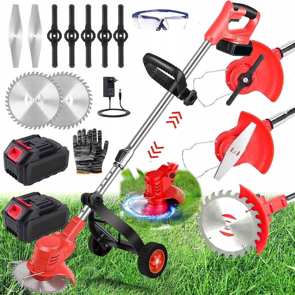 Akumulátorová Vyžínač Křovinořez Křovinořez Na Trávy Sada Na Kolečkách 2x Aku