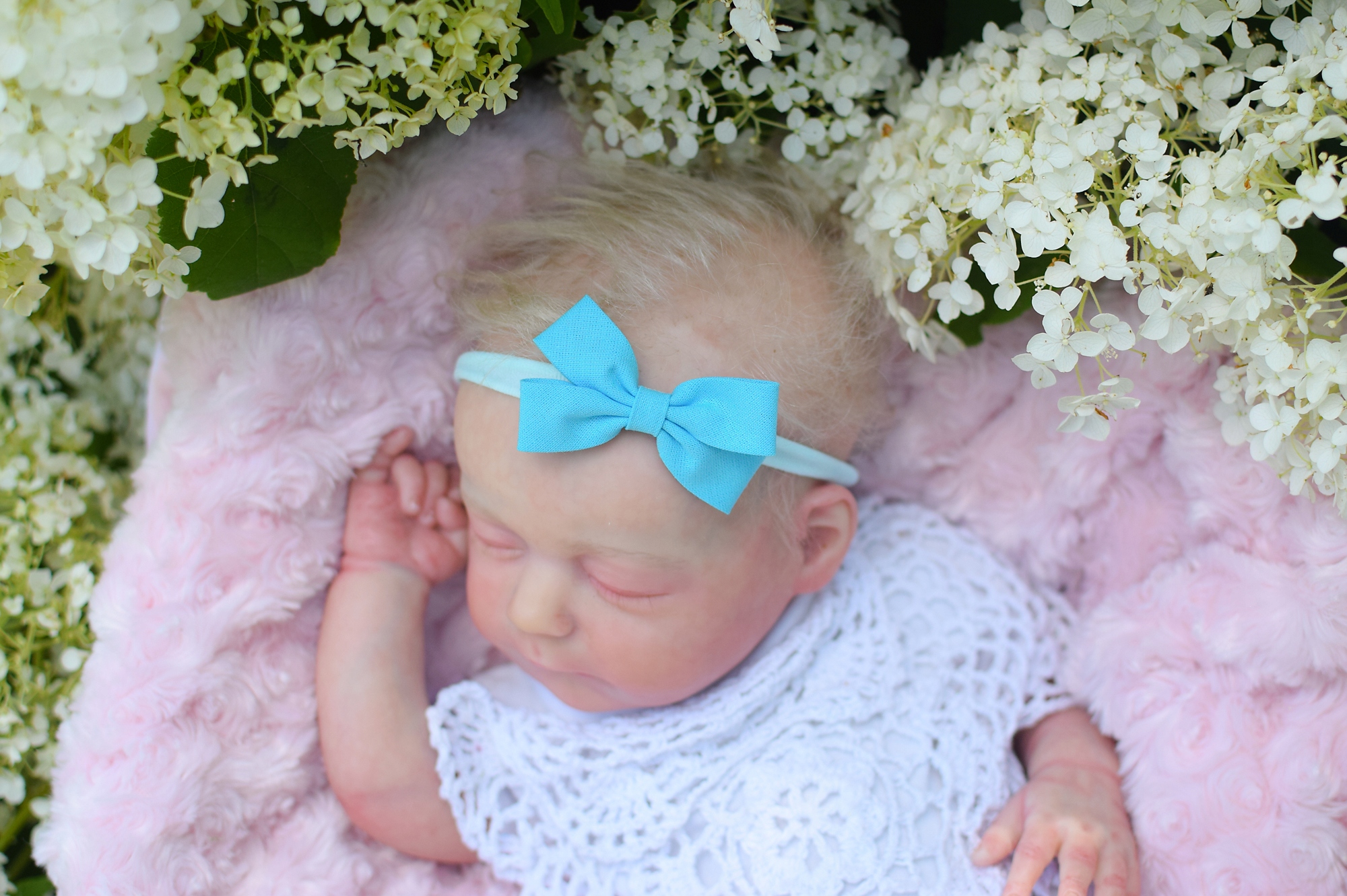 OPASKA na głowę niemowlęca z kokardką, turkus Marka Danmari