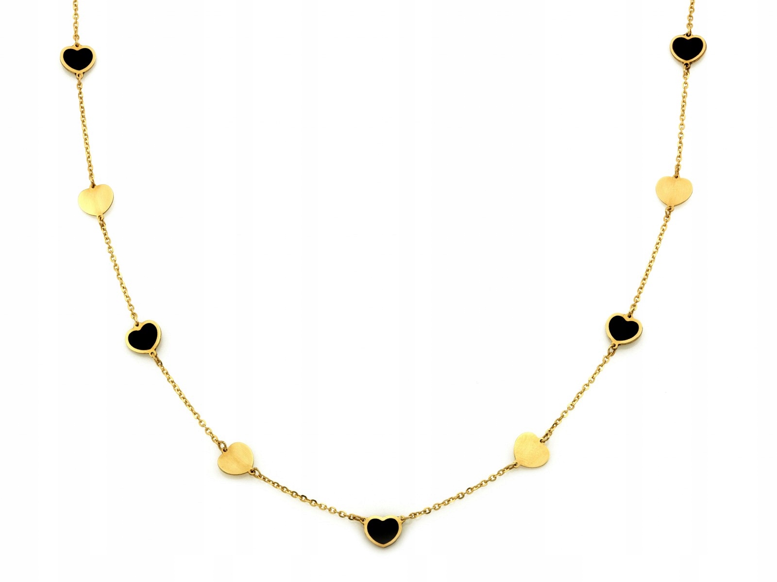 Dámský zlatý náhrdelník 585 srdce 14 karátů, efektní