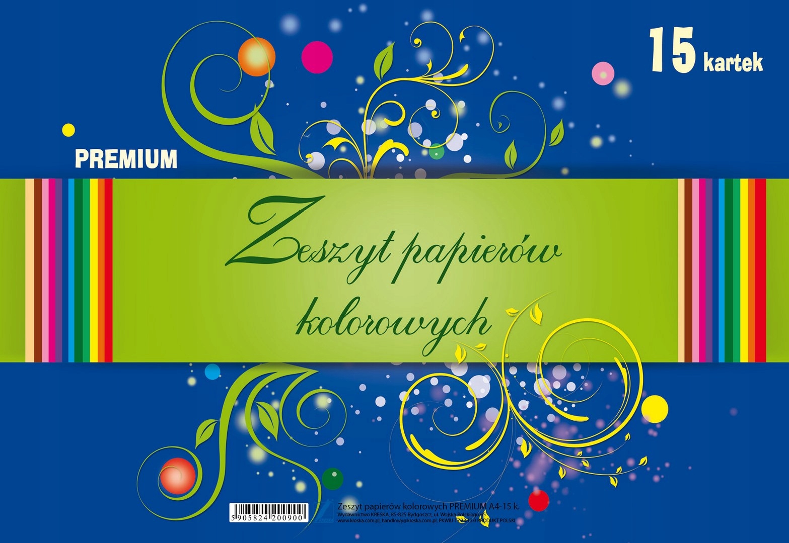 

Zeszyt A4/15k papierów kolorowych Premium Kreska