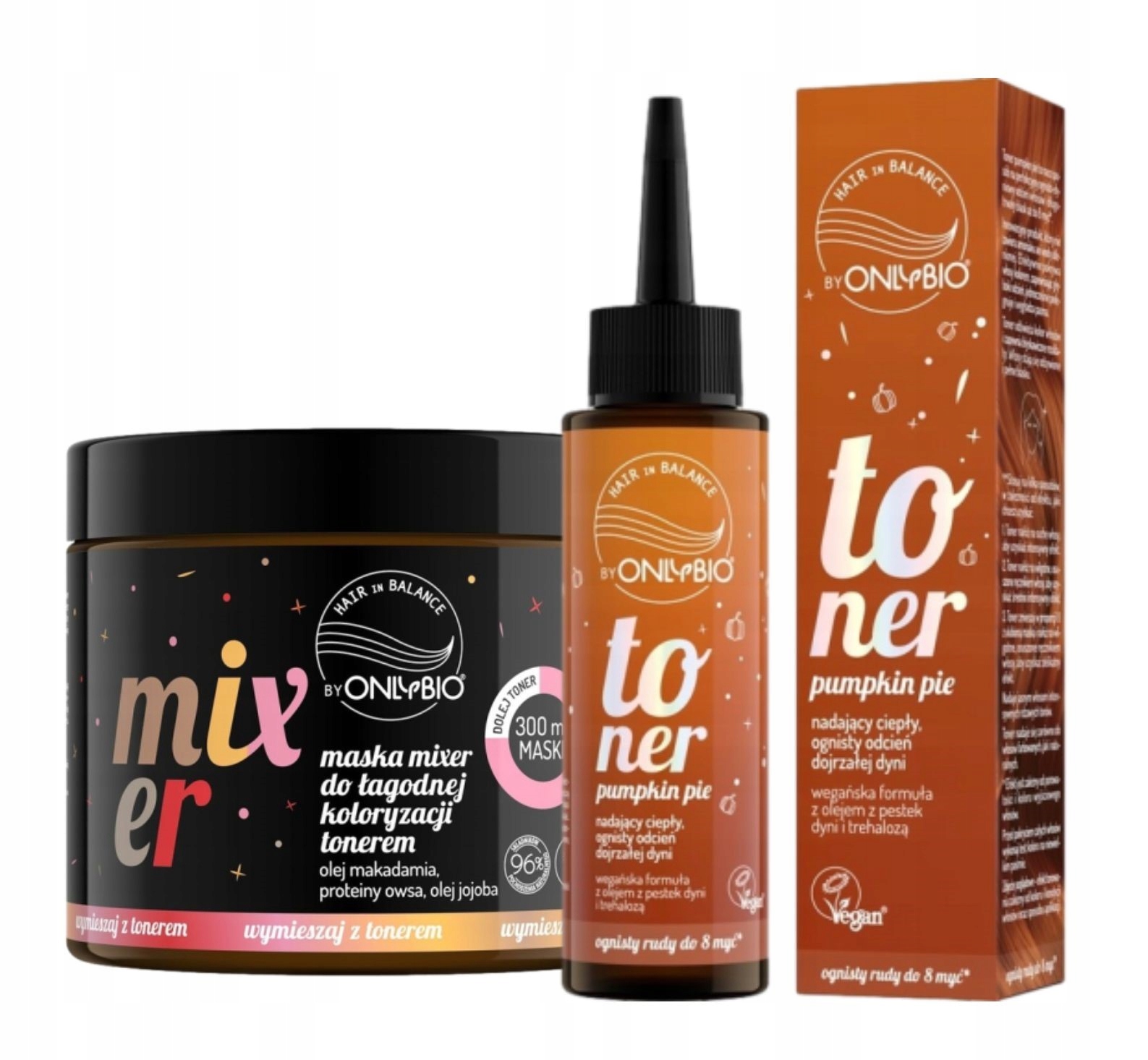 Onlybio Toner na vlasy Barva Pumpkin Pie Maska Mixer Set