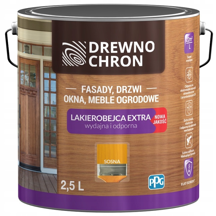 Drewnochron Lakierobejca do drewna Ochronna I Dekoracyjna Extra sosna 2,5l