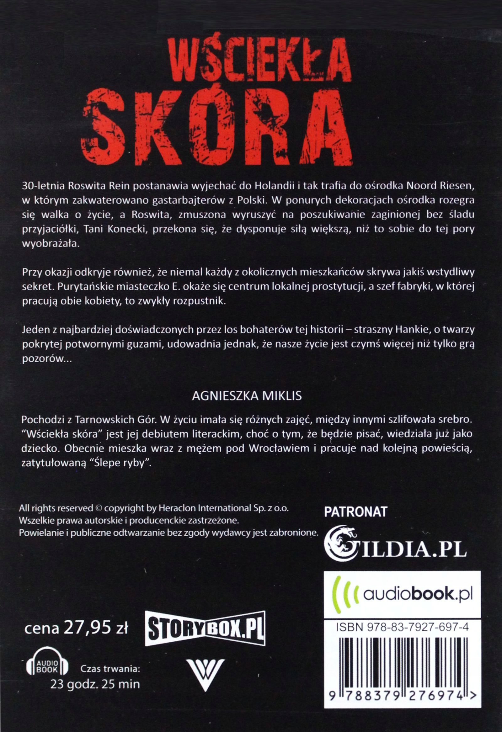 WŚCIEKŁA SKÓRA - AGNIESZKA MIKLIS [AUDIOBOOK] Stan opakowania oryginalne