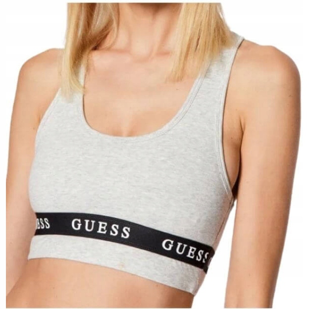 Sportovní podprsenka Guess Bralette Šedá Logo Guma, velikost L