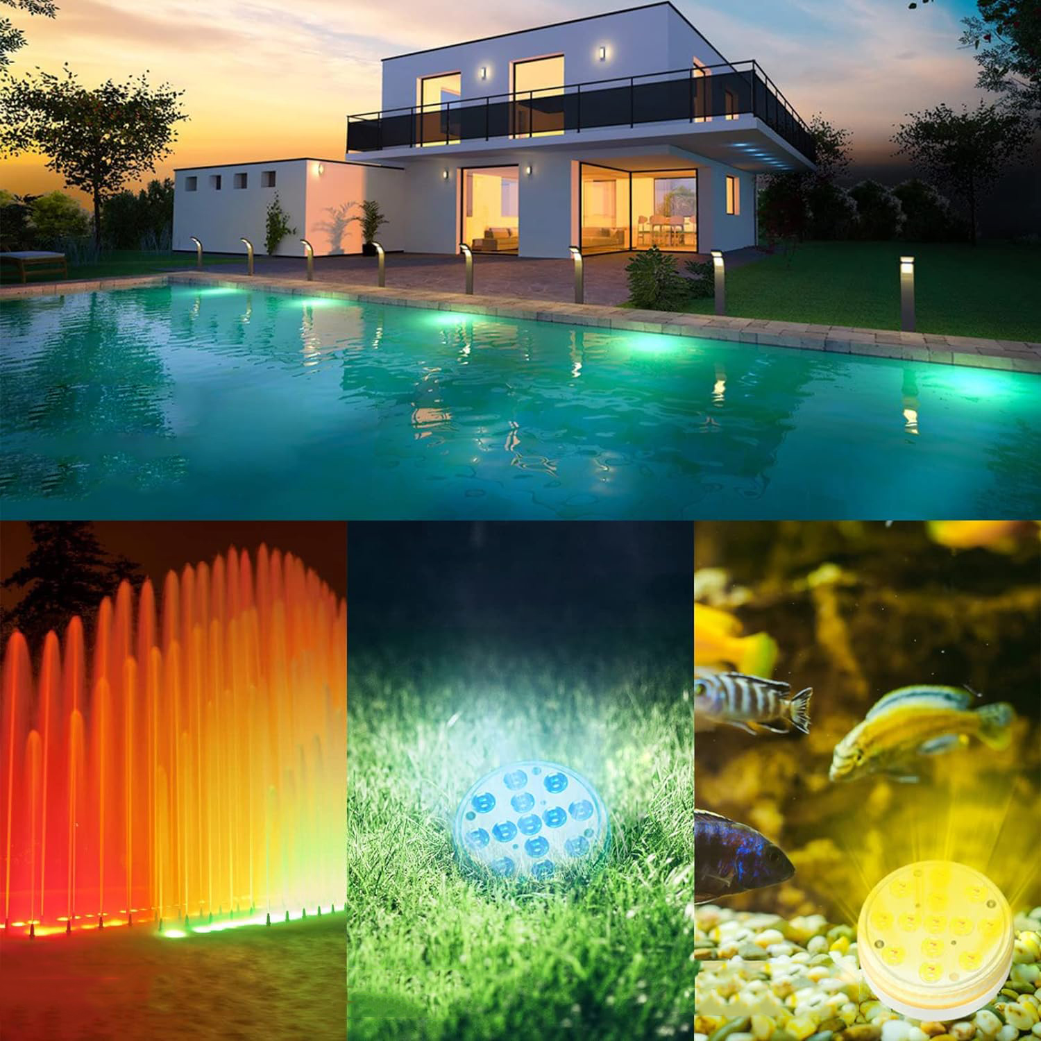 4 SZT PODWODNYCH ŚWIATEŁ BASENOWYCH Z 13 LED DO KĄPIELI SPA NA IMPREZĘ Klasa efektywności energetycznej A