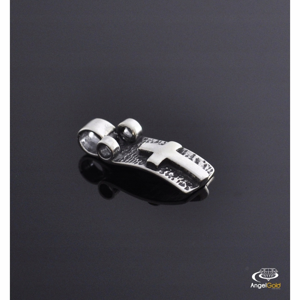 SREBRNY MEDALIK Z KRZYŻYKIEM OKSYDOWANY PRÓBA 925 Rodzaj Srebrne