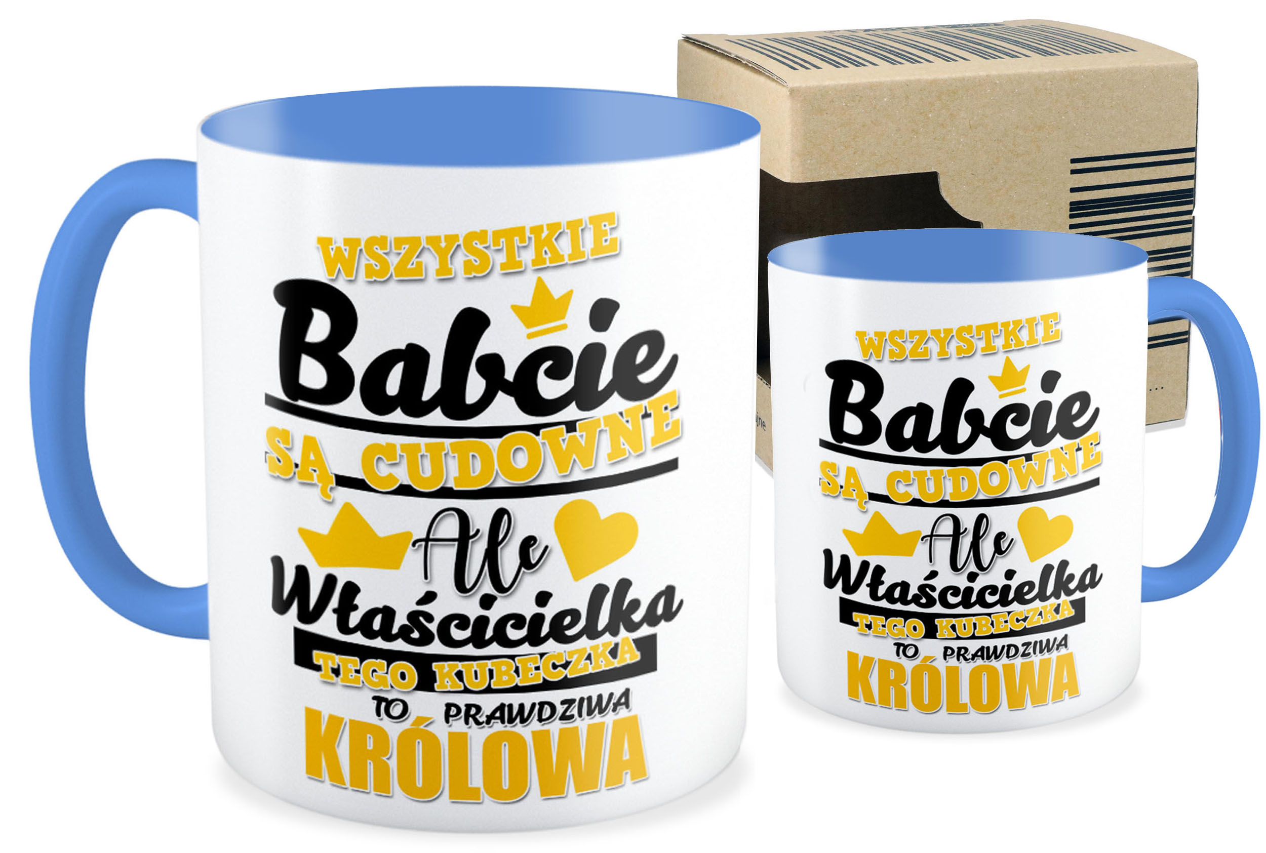 

Kubek niebieski prezent na Dzień Babci dla Dziadka