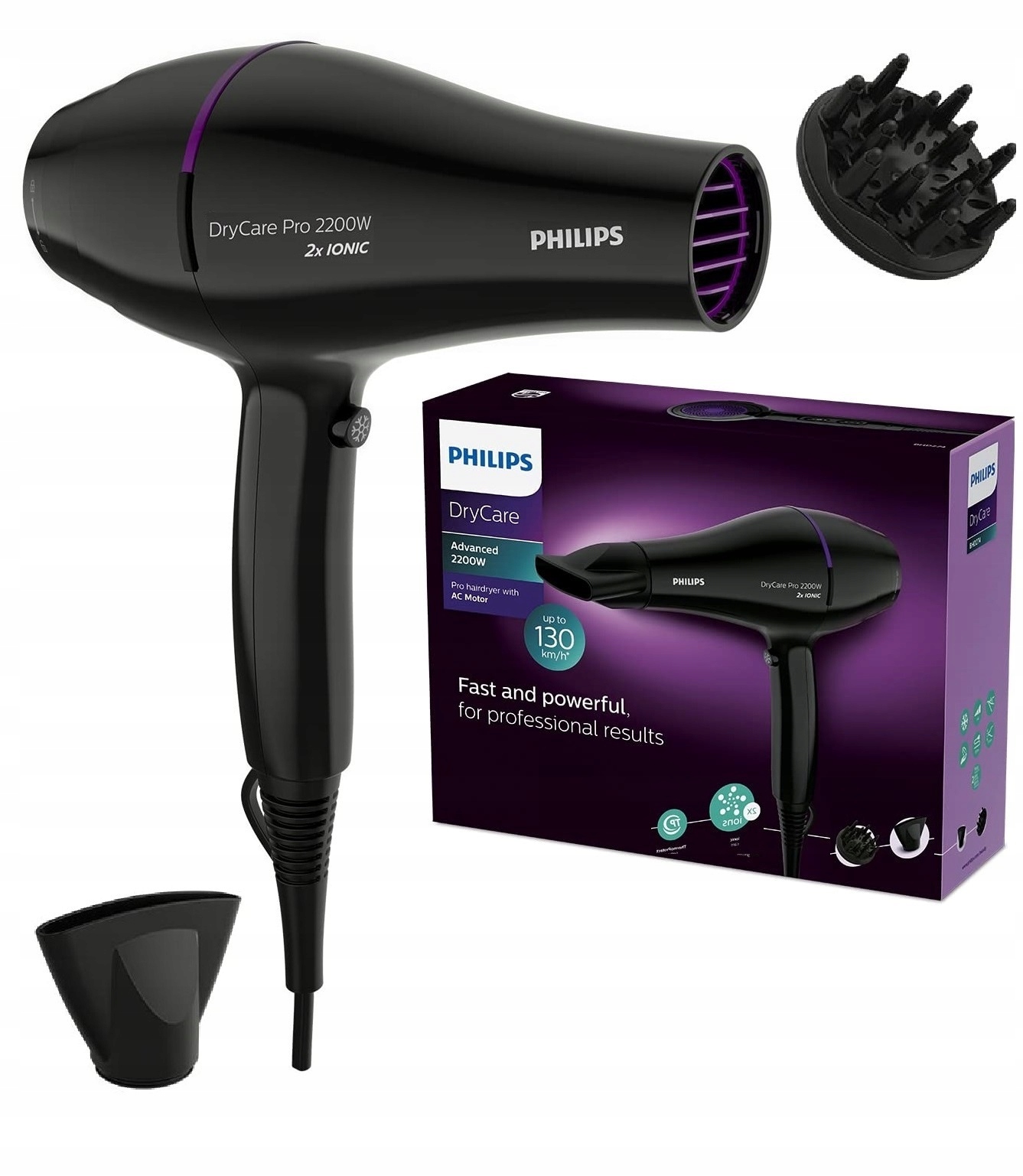 Suszarka do Włosów z Jonizacją Dyfuzor Philips Drycare BHD27400
