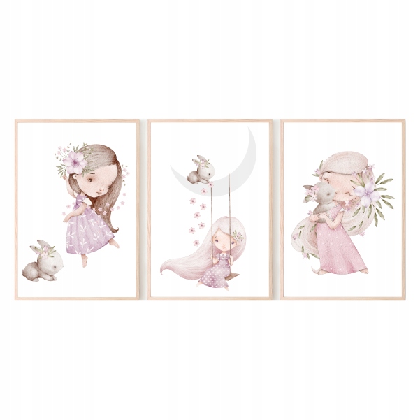 

Zestaw 3 plakaty A3 królewny i jednorożec nr.2