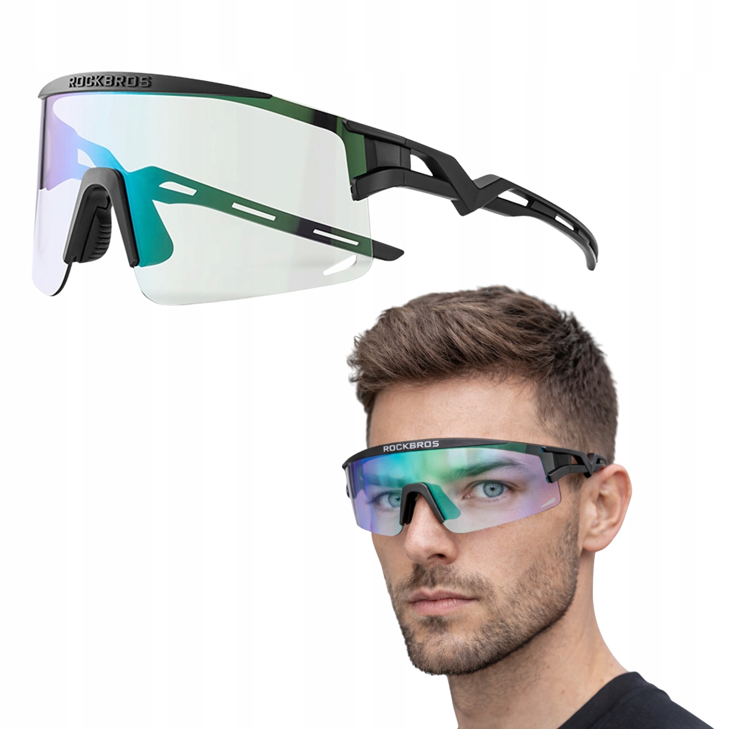 Okulary Rowerowe Sportowe Na Rower Fotochromowe UV400 Ultralekkie Rockbros